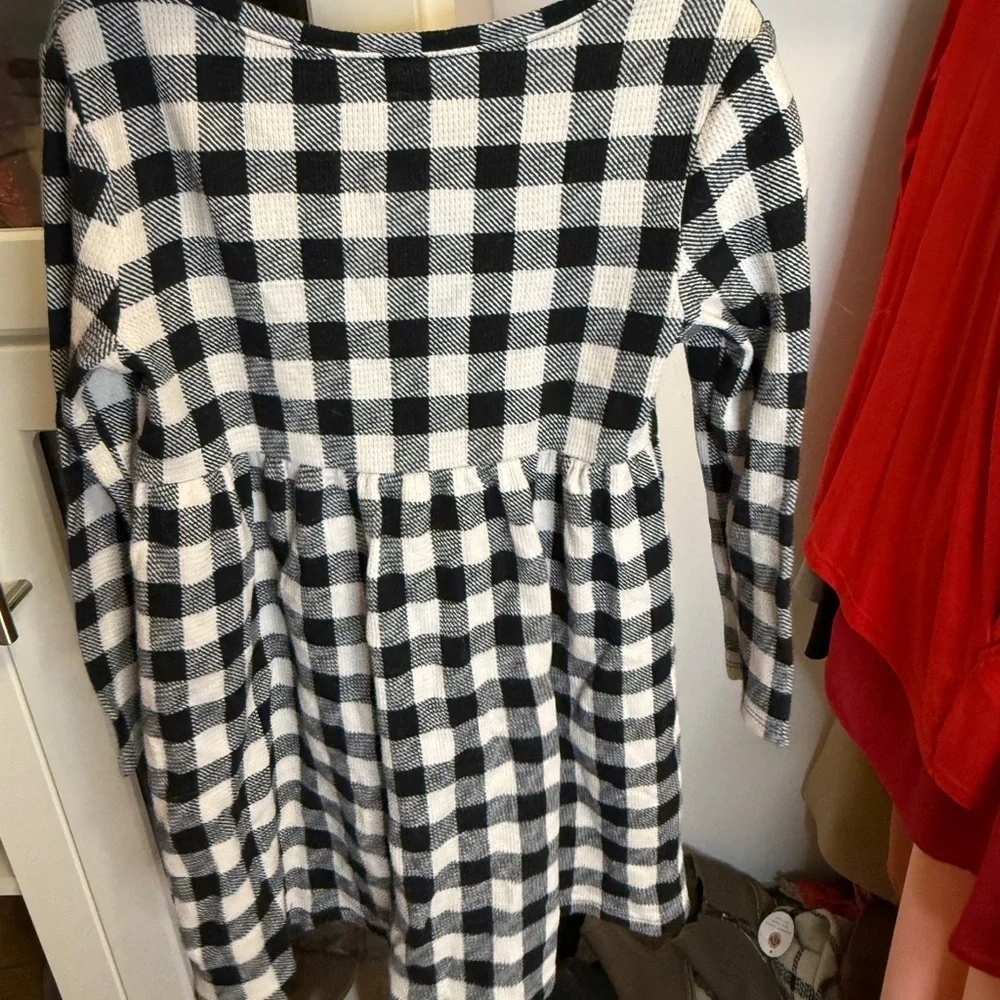 Old Navy Black and White Plaid Dress